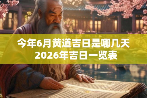 今年6月黄道吉日是哪几天 2026年吉日一览表 今年6月黄道吉日是哪几天 2026年吉日一览表