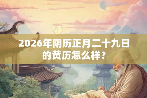 2026年阴历正月二十九日的黄历怎么样？