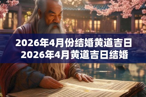 2026年4月份结婚黄道吉日 2026年4月黄道吉日结婚