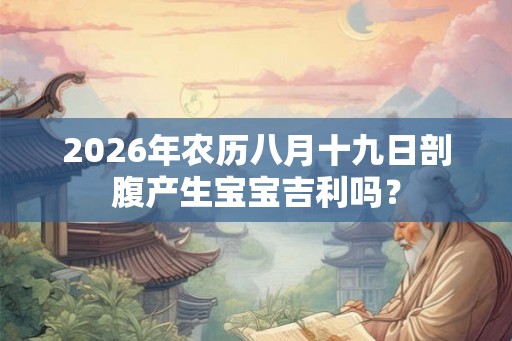 2026年农历八月十九日剖腹产生宝宝吉利吗？