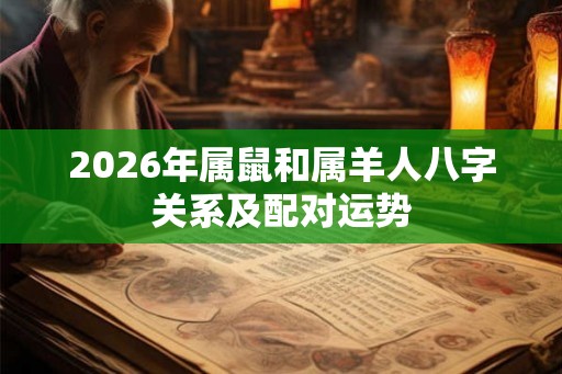 2026年属鼠和属羊人八字关系及配对运势 2026年属鼠和属羊人八字关系及配对运势