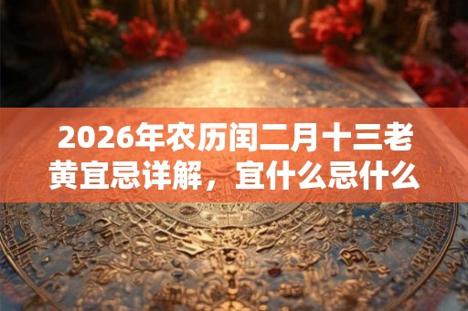 2026年农历闰二月十三老黄宜忌详解，宜什么忌什么？