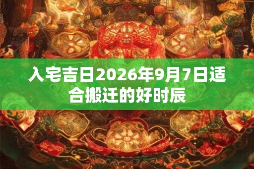入宅吉日2026年9月7日适合搬迁的好时辰