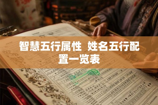 智慧五行属性  姓名五行配置一览表