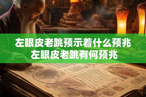 左眼皮老跳预示着什么预兆 左眼皮老跳有何预兆