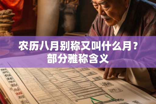 农历八月别称又叫什么月？部分雅称含义