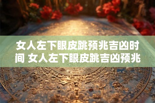 女人左下眼皮跳预兆吉凶时间 女人左下眼皮跳吉凶预兆时间