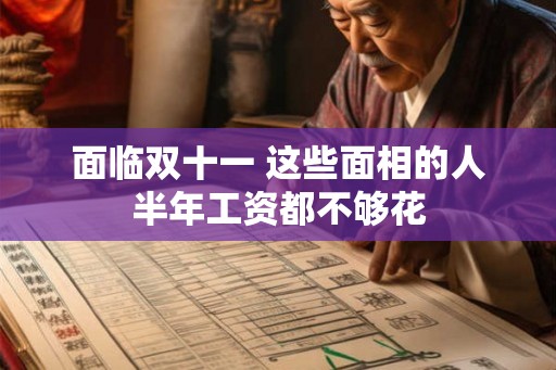 面临双十一 这些面相的人半年工资都不够花