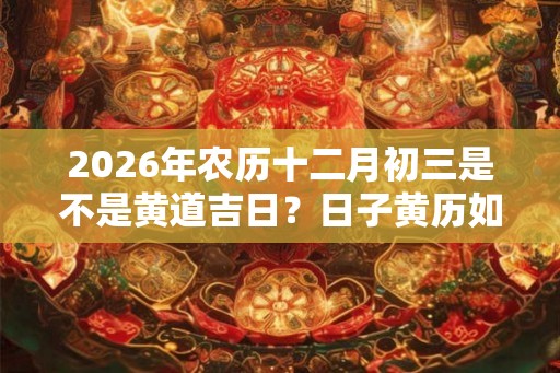 2026年农历十二月初三是不是黄道吉日？日子黄历如何？