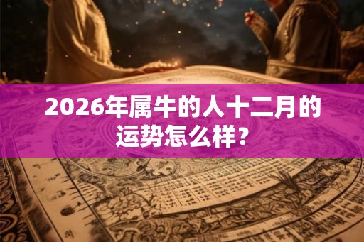 2026年属牛的人十二月的运势怎么样？