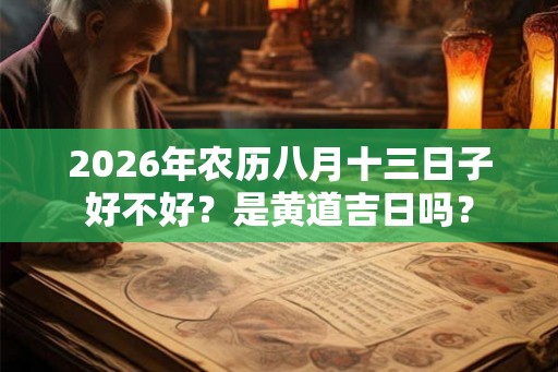 2026年农历八月十三日子好不好？是黄道吉日吗？