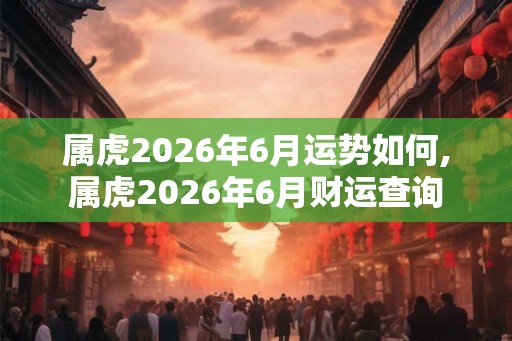 属虎2026年6月运势如何,属虎2026年6月财运查询