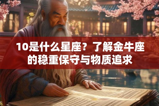10是什么星座？了解金牛座的稳重保守与物质追求