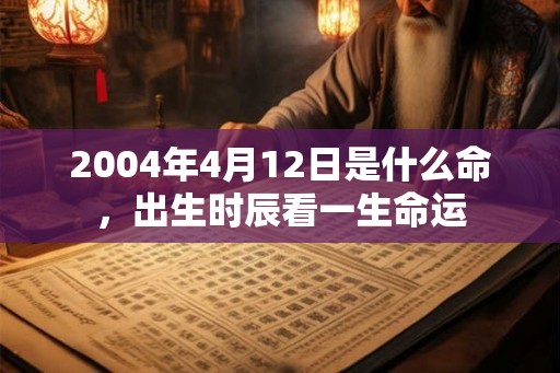 2004年4月12日是什么命，出生时辰看一生命运