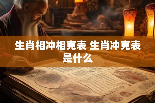 生肖相冲相克表 生肖冲克表是什么