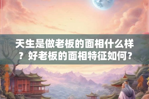 天生是做老板的面相什么样？好老板的面相特征如何？