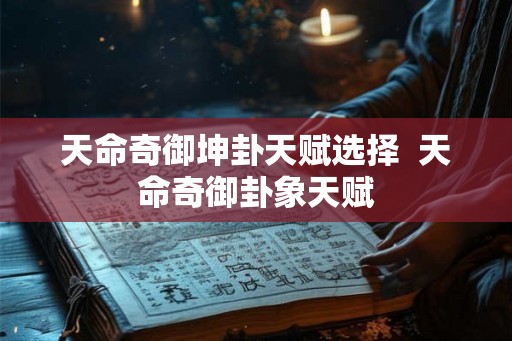 天命奇御坤卦天赋选择  天命奇御卦象天赋