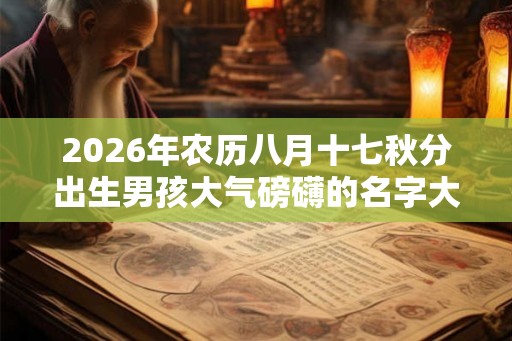 2026年农历八月十七秋分出生男孩大气磅礴的名字大全 2026年农历八月十七秋分出生男孩大气磅礴的名字大全