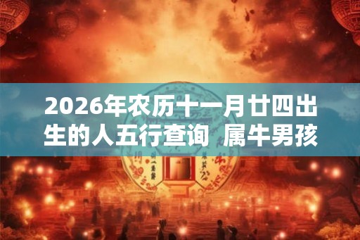 2026年农历十一月廿四出生的人五行查询  属牛男孩取名