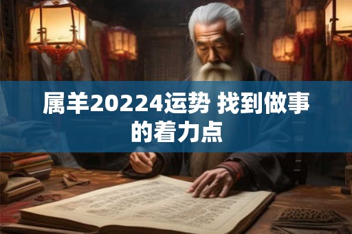 属羊20224运势 找到做事的着力点