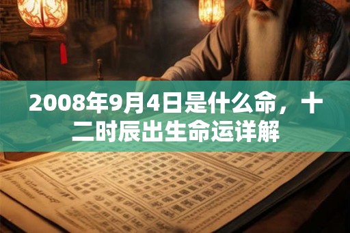 2008年9月4日是什么命，十二时辰出生命运详解