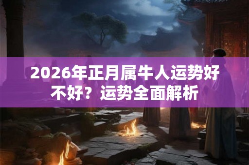 2026年正月属牛人运势好不好？运势全面解析
