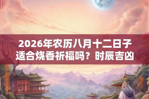 2026年农历八月十二日子适合烧香祈福吗？时辰吉凶如何？