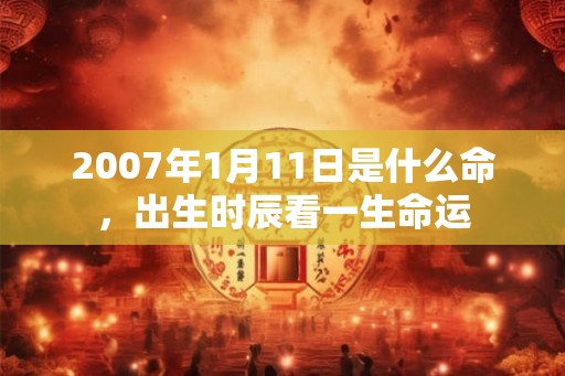 2007年1月11日是什么命，出生时辰看一生命运
