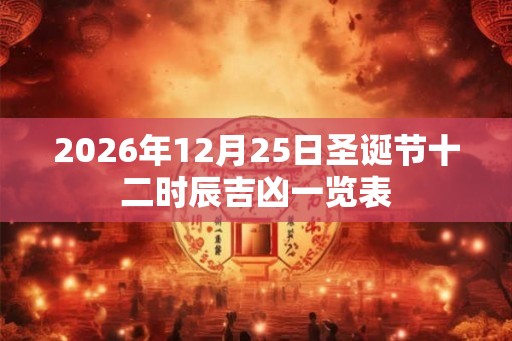 2026年12月25日圣诞节十二时辰吉凶一览表