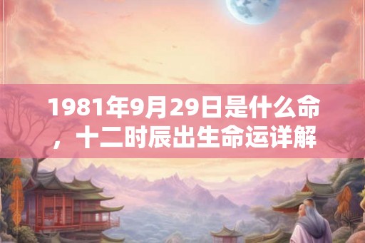 1981年9月29日是什么命，十二时辰出生命运详解