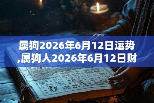属狗2026年6月12日运势,属狗人2026年6月12日财运,生肖狗2026年6月12日运势