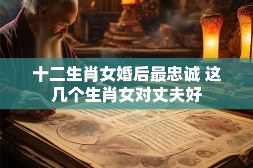 十二生肖女婚后最忠诚 这几个生肖女对丈夫好