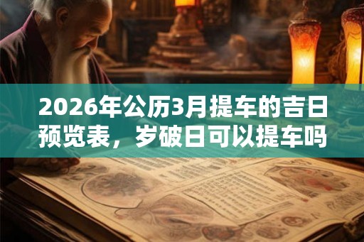 2026年公历3月提车的吉日预览表,岁破日可以提车吗? 2026年公历3月提车的吉日预览表,岁破日可以提车吗?
