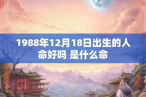 1988年12月18日出生的人命好吗 是什么命 1988年12月18日出生的人命好吗 是什么命