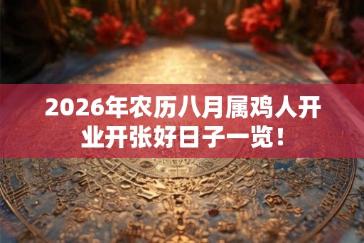 2026年农历八月属鸡人开业开张好日子一览! 2026年农历八月属鸡人开业开张好日子一览!