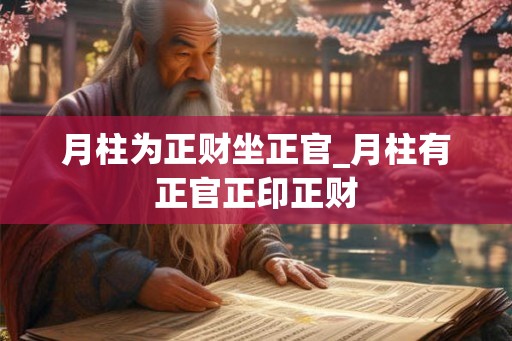 月柱为正财坐正官_月柱有正官正印正财