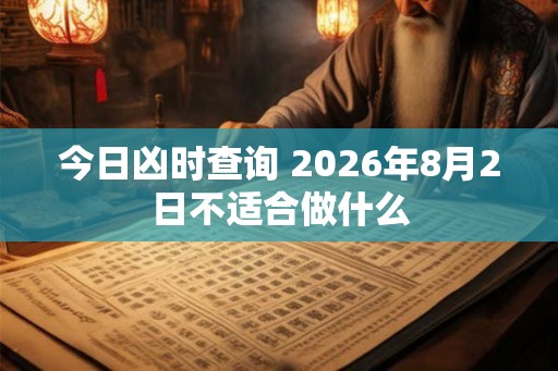 今日凶时查询 2026年8月2日不适合做什么