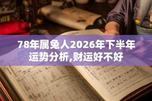 78年属兔人2026年下半年运势分析,财运好不好