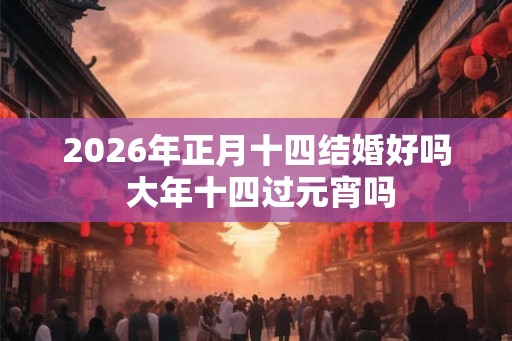 2026年正月十四结婚好吗 大年十四过元宵吗