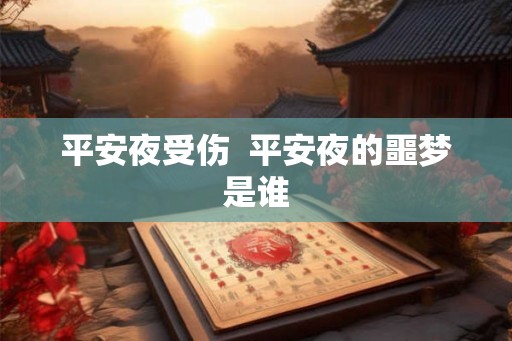 平安夜受伤  平安夜的噩梦是谁
