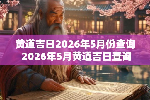 黄道吉日2026年5月份查询 2026年5月黄道吉日查询 黄道吉日2026年5月份查询 2026年5月黄道吉日查询