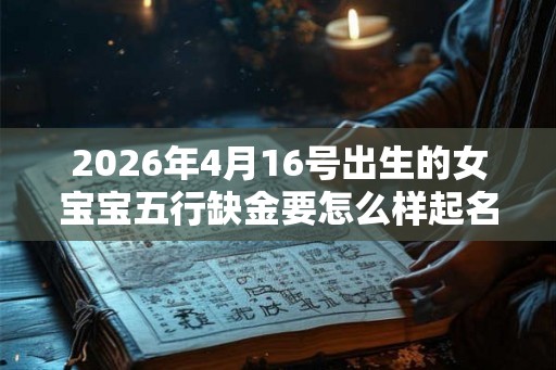 2026年4月16号出生的女宝宝五行缺金要怎么样起名字
