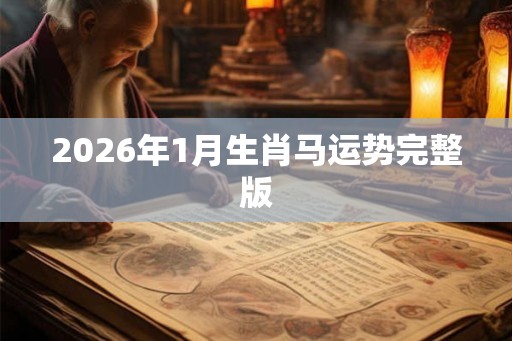 2026年1月生肖马运势完整版