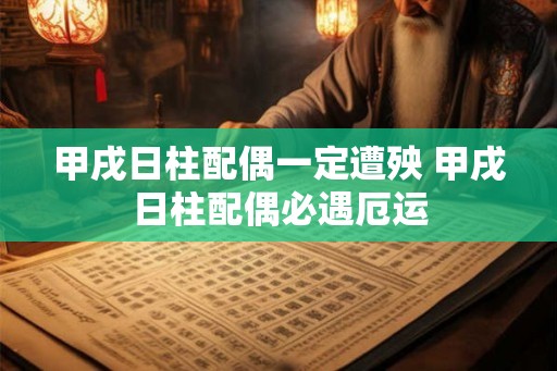 甲戌日柱配偶一定遭殃 甲戌日柱配偶必遇厄运