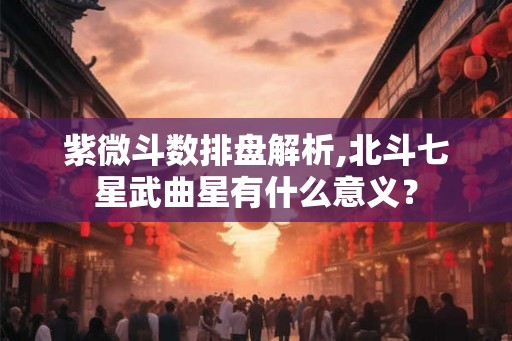 紫微斗数排盘解析,北斗七星武曲星有什么意义？