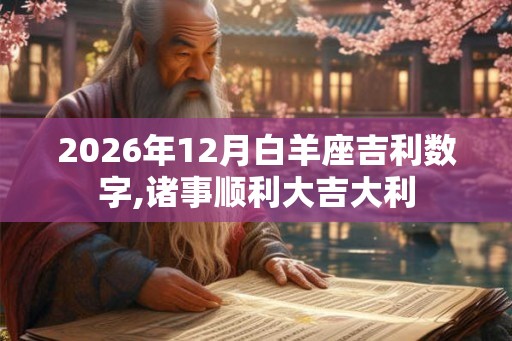 2026年12月白羊座吉利数字,诸事顺利大吉大利