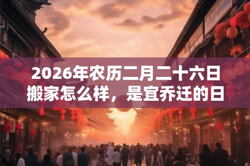 2026年农历二月二十六日搬家怎么样，是宜乔迁的日子吗？