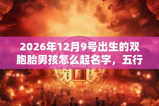 2026年12月9号出生的双胞胎男孩怎么起名字，五行属什么