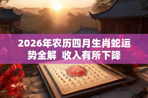 2026年农历四月生肖蛇运势全解  收入有所下降
