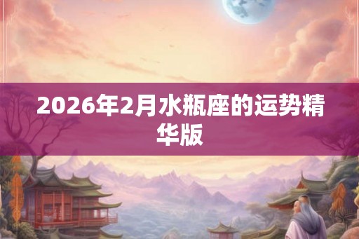2026年2月水瓶座的运势精华版 2026年2月水瓶座的运势精华版